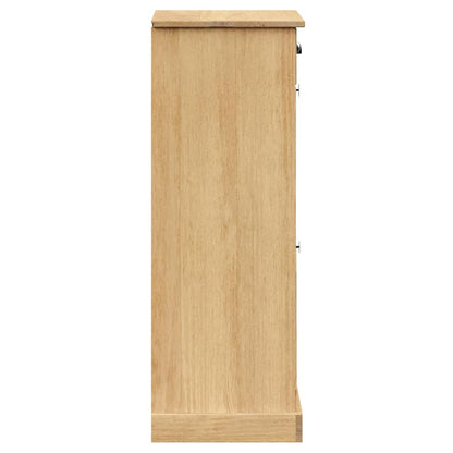 Shoe Cabinet Honey Wax Pine 3 Compartments Rectangular