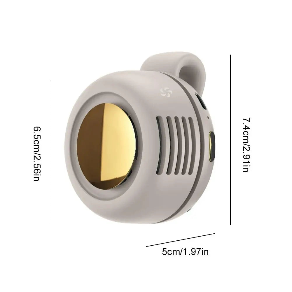 Mini Bladeless Clip-On Fan – Quiet USB Rechargeable Cooling